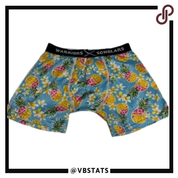 Warriors & Scholars Yellow/Pink/Green Pineapple Designer Boxer Briefs Medium - Picture 1 of 4
